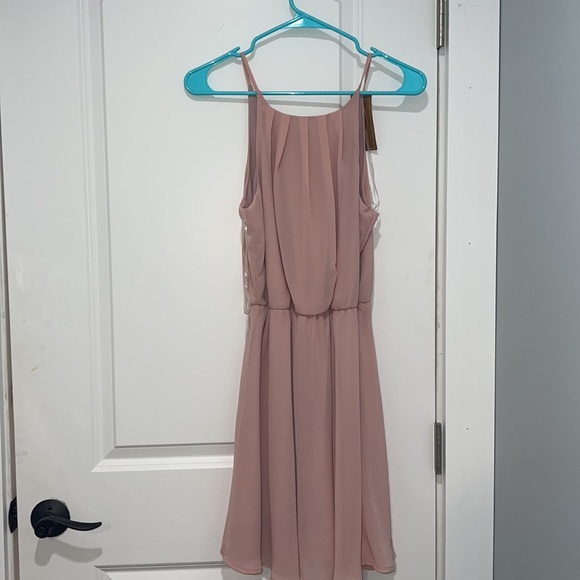 Francesca’s midi light pink/sand colored dress - Picture 2 of 5